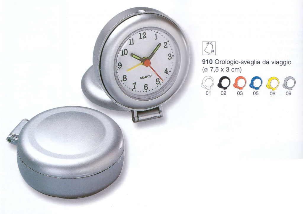 PRIM Sveglia moderna sveglia Clock, in plastica, viola/oro, luce notturna, analogica, movimento al quarzo Sweep, allarme forte, snooze, funzione snooze, decorazione comodino, ∅ 100 x 55 mm